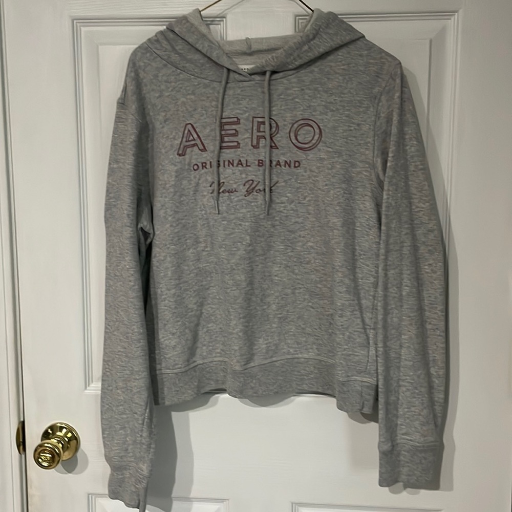 Aeropostale gray hoodie with aero original brand New York wording